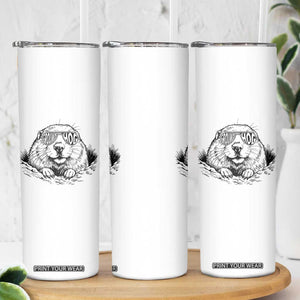 Funny Groundhog Face Woodchuck Sunglassess Skinny Tumbler TS11 Print Your Wear