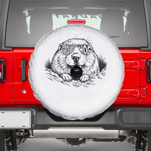 Funny Groundhog Face Woodchuck Sunglassess Spare Tire Cover TS11 White Print Your Wear