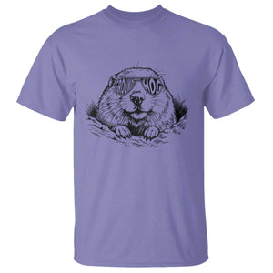 Funny Groundhog Face Woodchuck Sunglassess T Shirt TS11 Violet Print Your Wear