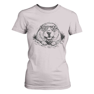 Funny Groundhog Face Woodchuck Sunglassess T Shirt For Women TS11 Ice Gray Print Your Wear