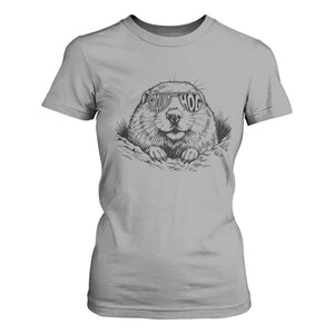 Funny Groundhog Face Woodchuck Sunglassess T Shirt For Women TS11 Sport Gray Print Your Wear