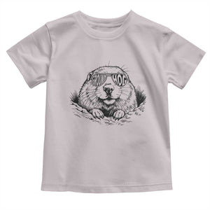 Funny Groundhog Face Woodchuck Sunglassess Toddler T Shirt TS11 Ice Gray Print Your Wear