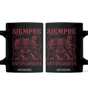 Siempre Antifascista Coffee Mug Anti Fascism Protest Vintage Hydra Dog TS11 Black Print Your Wear