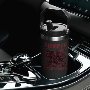 Siempre Antifascista Flip Straw Tumbler Anti Fascism Protest Vintage Hydra Dog TS11 Print Your Wear