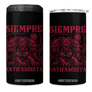 Siempre Antifascista 4 in 1 Can Cooler Tumbler Anti Fascism Protest Vintage Hydra Dog TS11 One Size: 16 oz Black Print Your Wear