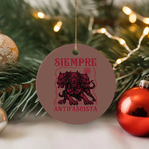 Siempre Antifascista Ceramic Ornament Anti Fascism Protest Vintage Hydra Dog TS11 1pc Mocha Print Your Wear