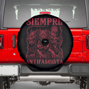 Siempre Antifascista Spare Tire Cover Anti Fascism Protest Vintage Hydra Dog TS11 Black Print Your Wear