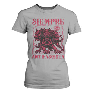 Siempre Antifascista T Shirt For Women Anti Fascism Protest Vintage Hydra Dog TS11 Sport Gray Print Your Wear