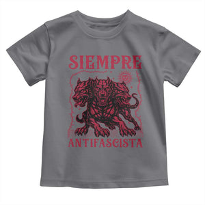 Siempre Antifascista Toddler T Shirt Anti Fascism Protest Vintage Hydra Dog TS11 Charcoal Print Your Wear