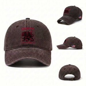Siempre Antifascista Washed Cotton Baseball Cap Anti Fascism Protest Vintage Hydra Dog TS11 Washed Cap Universal Fit Dark Brown Print Your Wear