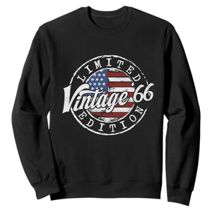 Funny 60th Birthday Sweatshirt Vintage 1966 Stamp 60 Years Old American Flag TS11 Black Print Your Wear