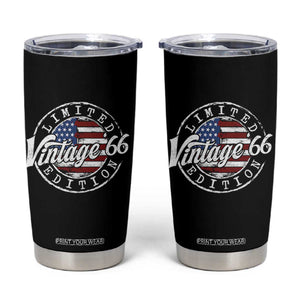 Funny 60th Birthday Tumbler Cup Vintage 1966 Stamp 60 Years Old American Flag TS11 Black Print Your Wear