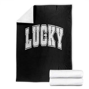 Vintage Lucky Shamrock Clover St Patricks Day Throw Blanket TS11 Black Print Your Wear