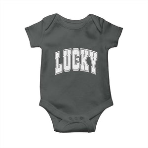 Vintage Lucky Shamrock Clover St Patricks Day Baby Onesie TS11 Dark Heather Print Your Wear