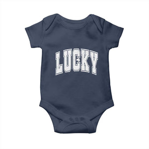 Vintage Lucky Shamrock Clover St Patricks Day Baby Onesie TS11 Navy Print Your Wear