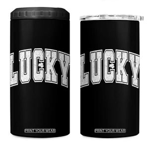 Vintage Lucky Shamrock Clover St Patricks Day 4 in 1 Can Cooler Tumbler TS11 One Size: 16 oz Black Print Your Wear