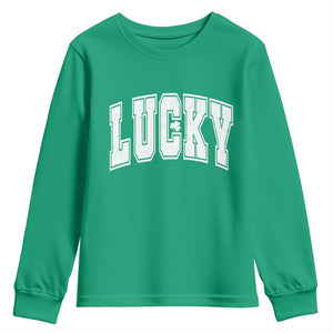 Vintage Lucky Shamrock Clover St Patricks Day Youth Sweatshirt TS11 Irish Green Print Your Wear