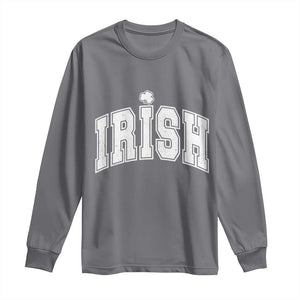 Funny Irish St Patricks Day Distressed Shamrock Ireland Pride Long Sleeve Shirt TS11 Charcoal Print Your Wear