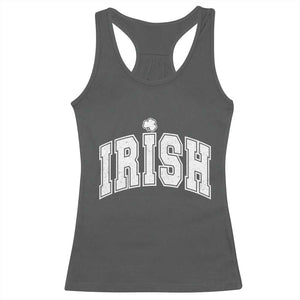 Funny Irish St Patricks Day Distressed Shamrock Ireland Pride Racerback Tank Top TS11 Dark Heather Print Your Wear
