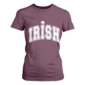 Funny Irish St Patricks Day Distressed Shamrock Ireland Pride T Shirt For Women TS11 Maroon Print Your Wear