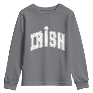 Funny Irish St Patricks Day Distressed Shamrock Ireland Pride Youth Sweatshirt TS11 Charcoal Print Your Wear