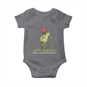 Funny Frog St Patricks Day Baby Onesie Off To Commit Irish Foolery Four Leaf Clover TS11 Charcoal Print Your Wear
