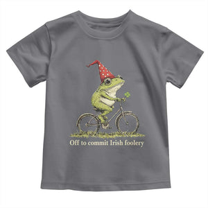 Funny Frog St Patricks Day Toddler T Shirt Off To Commit Irish Foolery Four Leaf Clover TS11 Charcoal Print Your Wear