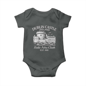 Dublin Castle Ireland Baby Onesie Baile Atha Cliath Ireland Travel Souvenir TS11 Dark Heather Print Your Wear