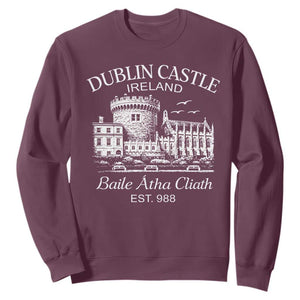 Dublin Castle Ireland Sweatshirt Baile Atha Cliath Ireland Travel Souvenir TS11 Maroon Print Your Wear