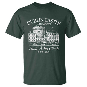 Dublin Castle Ireland T Shirt Baile Atha Cliath Ireland Travel Souvenir TS11 Dark Forest Green Print Your Wear