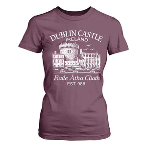 Dublin Castle Ireland T Shirt For Women Baile Atha Cliath Ireland Travel Souvenir TS11 Maroon Print Your Wear