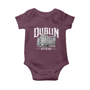 Dublin Castle Ireland Est 988 Travel Souvenir Baby Onesie TS11 Maroon Print Your Wear