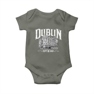Dublin Castle Ireland Est 988 Travel Souvenir Baby Onesie TS11 Military Green Print Your Wear