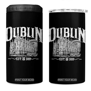 Dublin Castle Ireland Est 988 Travel Souvenir 4 in 1 Can Cooler Tumbler TS11 One Size: 16 oz Black Print Your Wear