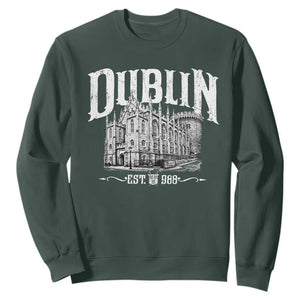 Dublin Castle Ireland Est 988 Travel Souvenir Sweatshirt TS11 Dark Forest Green Print Your Wear