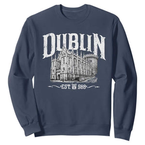 Dublin Castle Ireland Est 988 Travel Souvenir Sweatshirt TS11 Navy Print Your Wear