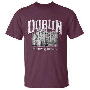 Dublin Castle Ireland Est 988 Travel Souvenir T Shirt TS11 Maroon Print Your Wear
