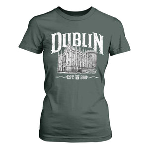 Dublin Castle Ireland Est 988 Travel Souvenir T Shirt For Women TS11 Dark Forest Green Print Your Wear