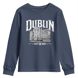 Dublin Castle Ireland Est 988 Travel Souvenir Youth Sweatshirt TS11 Navy Print Your Wear