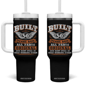 Funny 50th Birthday Tumbler With Handle Built 50 Years Ago All Parts Original And Most Still In Good Working Order TS11 One Size: 40 oz Black Print Your Wear