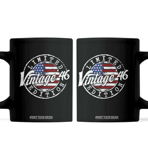 Funny 80th Birthday Coffee Mug Vintage 1946 Stamp 80 Years Old American Flag TS11 Black Print Your Wear