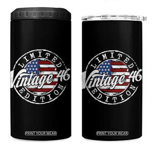Funny 80th Birthday 4 in 1 Can Cooler Tumbler Vintage 1946 Stamp 80 Years Old American Flag TS11 One Size: 16 oz Black Print Your Wear