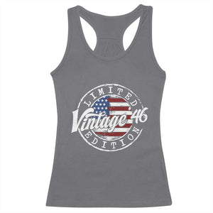 Funny 80th Birthday Racerback Tank Top Vintage 1946 Stamp 80 Years Old American Flag TS11 Charcoal Print Your Wear