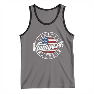 Funny 80th Birthday Tank Top Vintage 1946 Stamp 80 Years Old American Flag TS11 Deep Heather Black Print Your Wear
