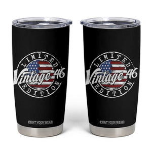 Funny 80th Birthday Tumbler Cup Vintage 1946 Stamp 80 Years Old American Flag TS11 Black Print Your Wear