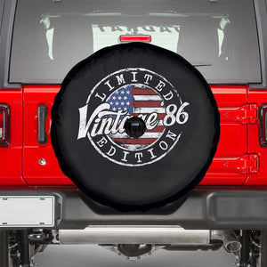 Funny 40th Birthday Spare Tire Cover Vintage 1986 Stamp 40 Years Old American Flag TS11 Black Print Your Wear
