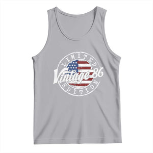 Funny 40th Birthday Tank Top Vintage 1986 Stamp 40 Years Old American Flag TS11 Athletic Heather Print Your Wear