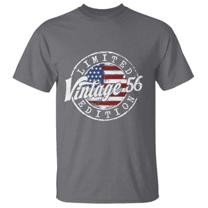 Funny 70th Birthday T Shirt Vintage 1956 Stamp 70 Years Old American Flag TS11 Charcoal Print Your Wear