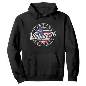 Funny 50th Birthday Hoodie Vintage 1976 Stamp 50 Years Old American Flag TS11 Black Print Your Wear