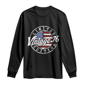 Funny 50th Birthday Long Sleeve Shirt Vintage 1976 Stamp 50 Years Old American Flag TS11 Black Print Your Wear